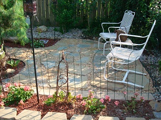 Build a natural stone patio in your garden, for under $100.00